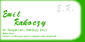 emil rakoczy business card