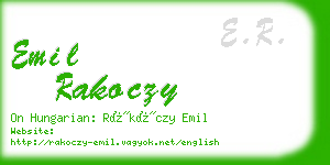 emil rakoczy business card